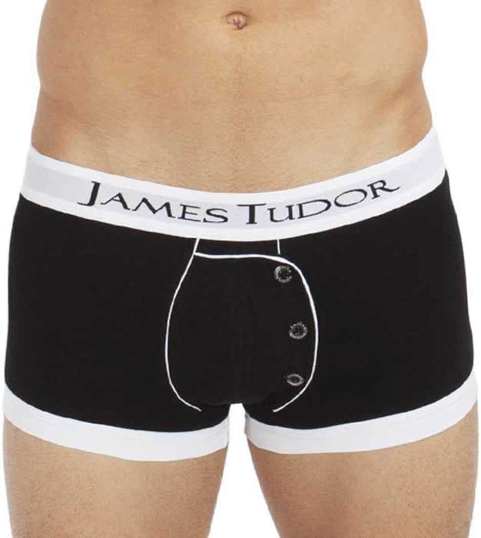 James Tudor- Half Fall Buttoned Up Boxer-Black-Medium