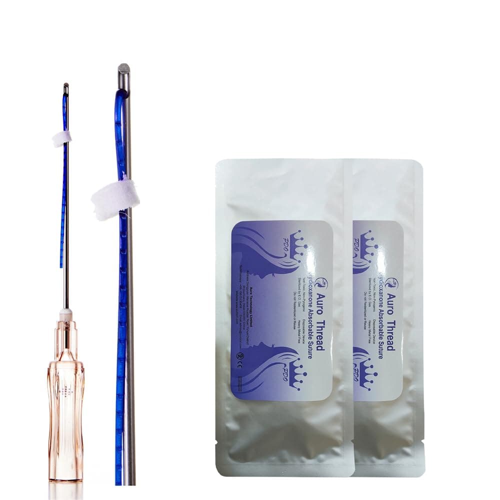 Pdo Thread (Nose thread cog 2-1 19G 38mm) For Face Lift/Whole Body Lift Cog Thread/Single Side Bidirectional Thread For Nose Lifting (20 pieces) (Nose thread cog 2-1 19G 38mm)