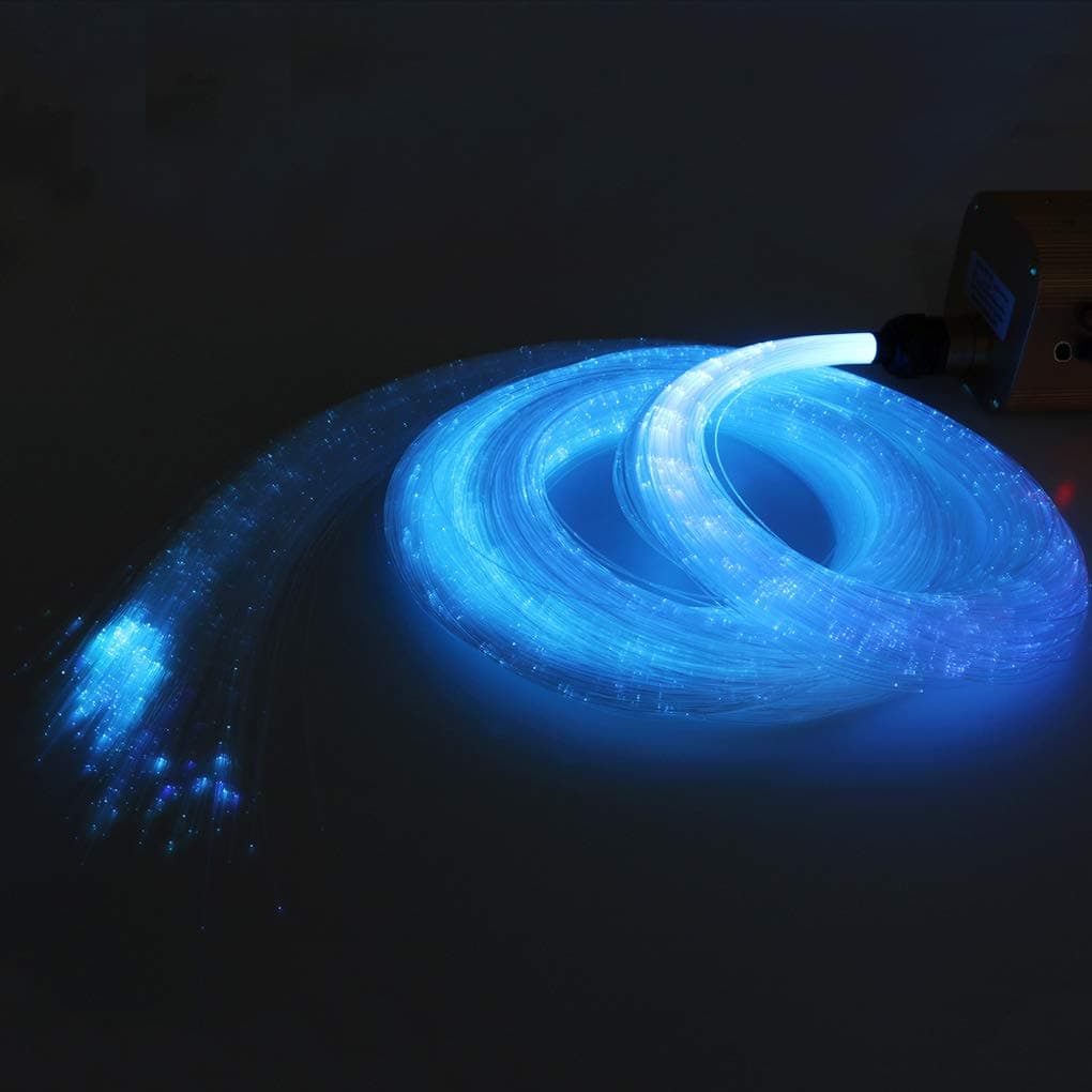 AZIMOM PMMA Plastic Flash Point Fiber Optic Strands 100PCS 0.04IN 9.8ft Side Glow Curtain Waterfall Optical Fiber Cables for LED Light Engine Driver Source Decoration