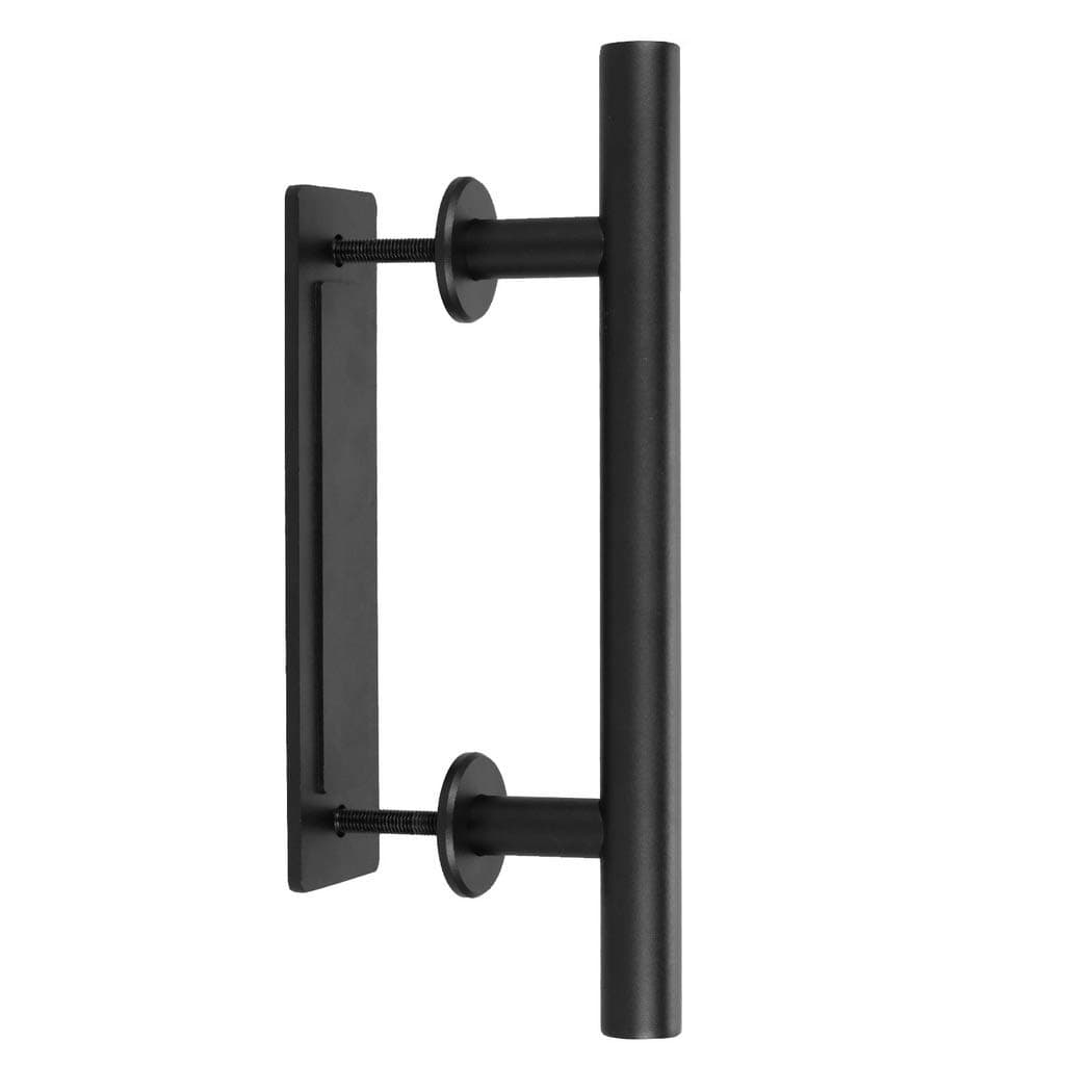 Homevol Stainless Steel 304 Barn Door Handle Pull Set for Interior and Exterior Doors-12 inches (Black)