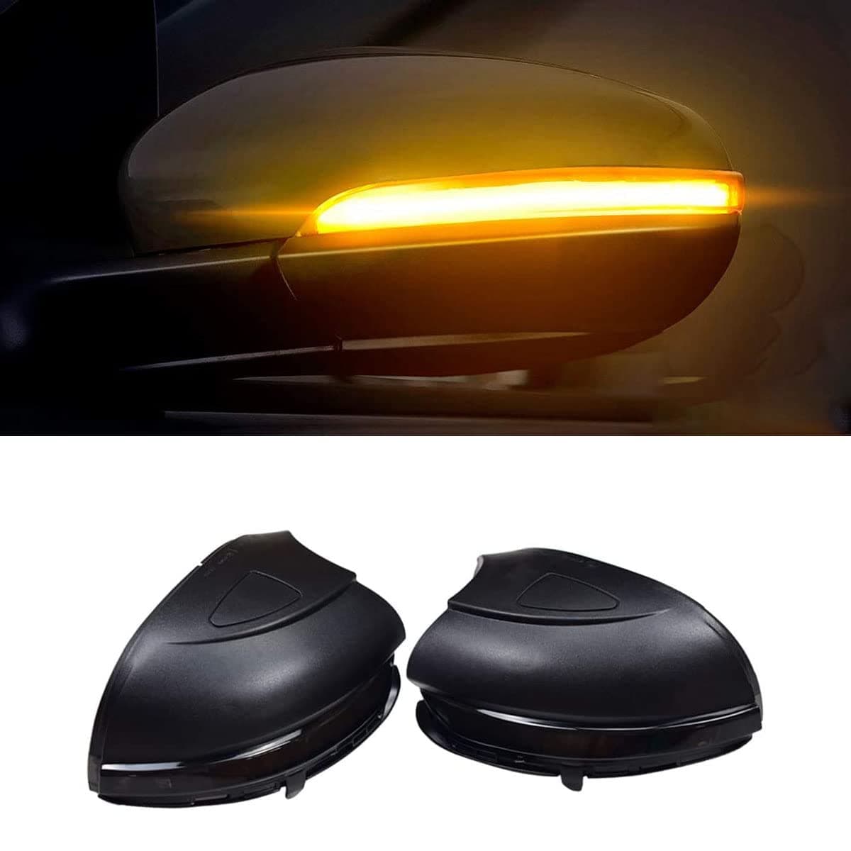 Sequential Led Side Mirror Turn Signal Light Indicator Smoked Lens (L&R) For VW Golf 6 MK6/ Golf G-TI 6 /R20 2008-2012 (yellow(no holes))