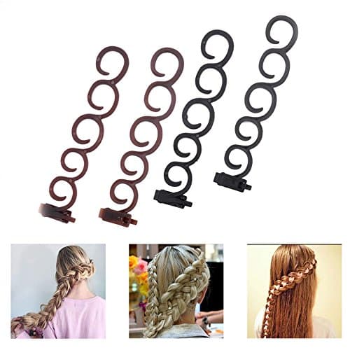 4 PCS Women Braid Plaiting Twist Braider Roller Hook Bun Maker Hair Styling Tool DIY Hair Accessories