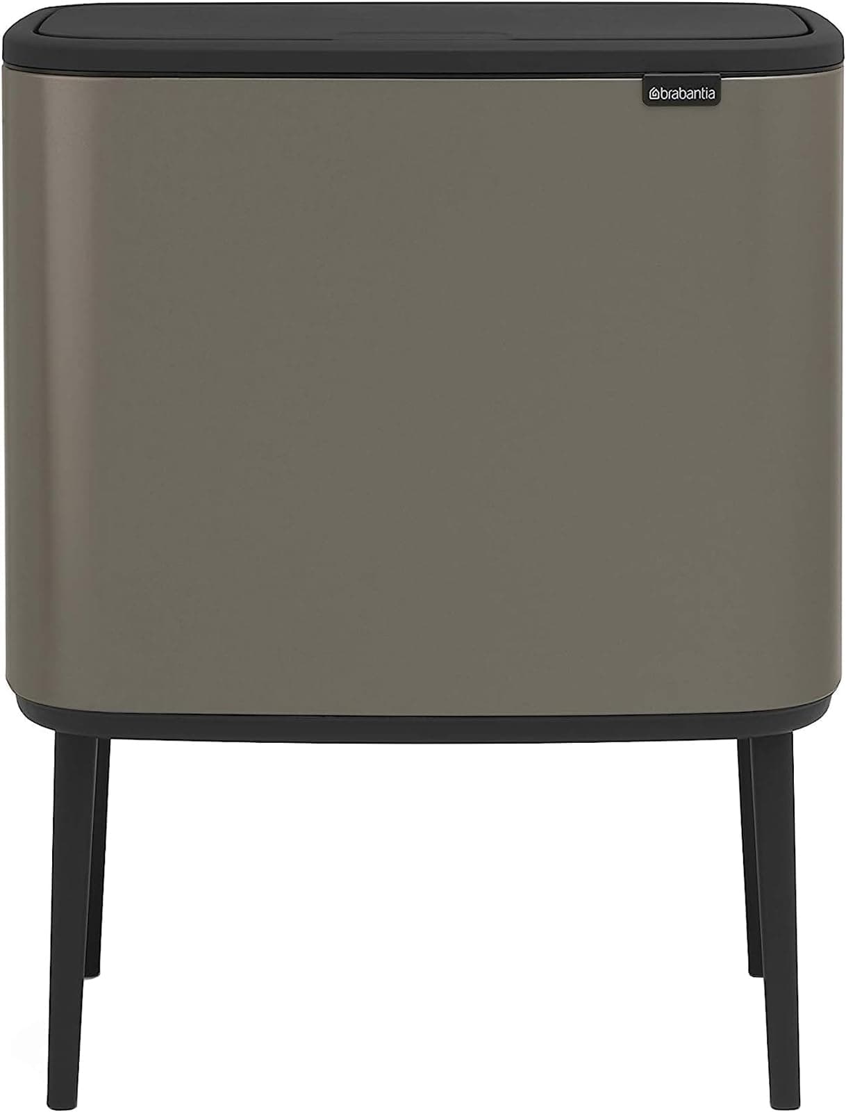 Brabantia Bo Touch Bin - 11L + 23L Inner Buckets (Platinum) Waste/Recycling Kitchen Bin with Removable Compartments + Free Bin Bags