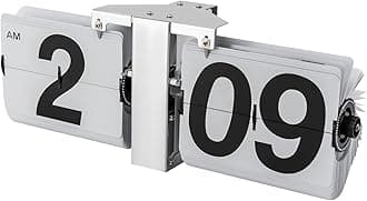 lkoewqzamx flip Clock, Retro flip Clock, Wall Clock, Tabletop Flip Clock, Bat...