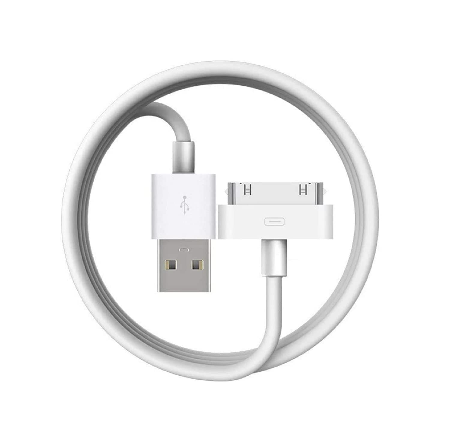 Apple MFi Certified 30-Pin to USB Cable for iPhone 4/4S, iPad 1/2/3, iPod Classic/Touch/Nano Charging & Sync