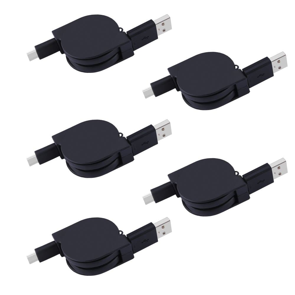 Retractable USB Type C Cable, CIQILY USB C to USB A Cord Data Transfer Sync & Charging for Samsung Galaxy S9 S8 Plus Note 8 LG V30 V20 G6 G5 New MacBook HTC U11/10 Google Pixel 2 XL Moto Z2