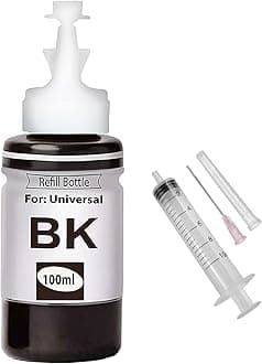 CANOFF Refill Ink for H.p. DeskJet 2723 All in One Wireless Inkjet Printer for H.p. 805 Ink Cartridge 100 ML Each Bottle Multi Color with Syringes (1 Black Refill Ink, 1Sy)