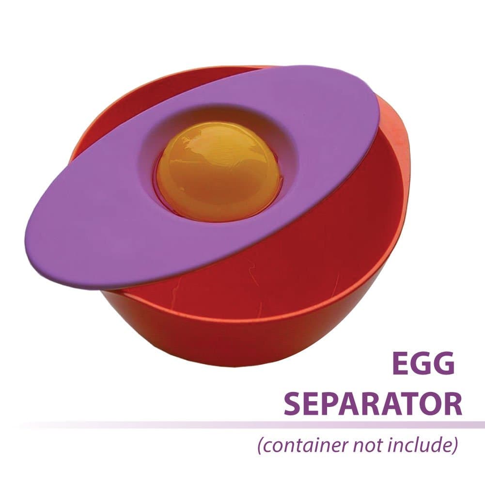 My Egg Separator, The Ultimate Time Saver Innovative Convenient Prevents Mess Chicken Yolk and White Egg Separator Silicone Material with Non-sticky Material, Dishwasher Safe Series, Purple, 526