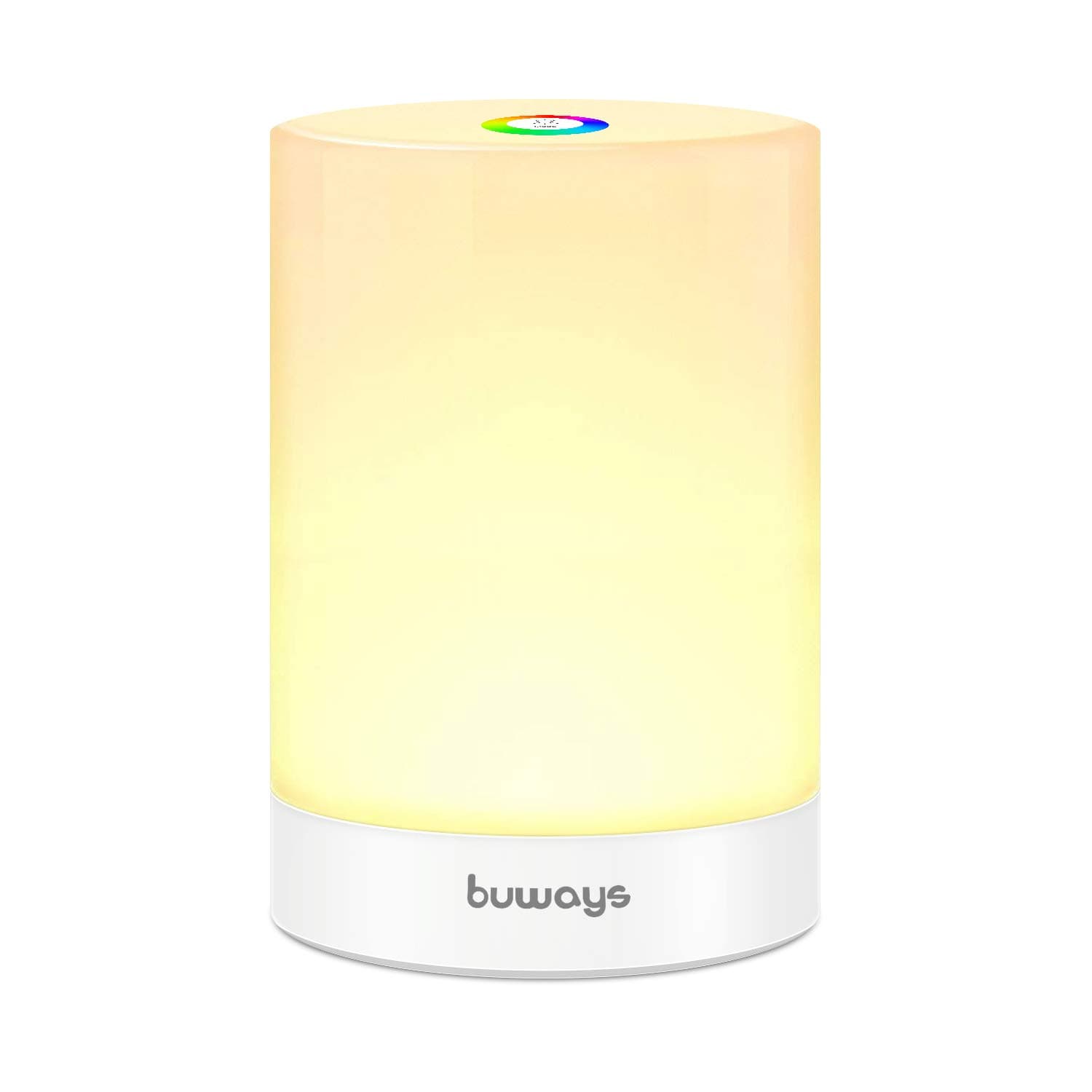 buways Night Light, LED Table Lamp with Touch Control - Warm White Light & Color Changing RGB, Portable Rechargeable Lamp for Bedrooms Living Room