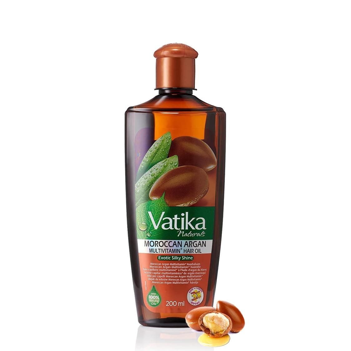 Vatika Naturals Argan Enriched Hair Oil - 200ml | Multivitamin A, E & F | Nourishes the Scalp | For Moisture Soft & Exotic Silky Shine Hair