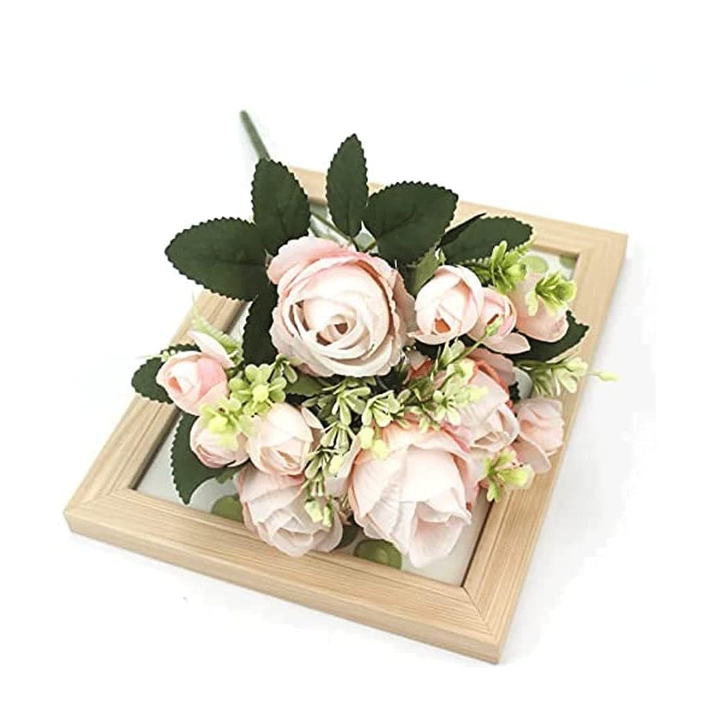 PULASSI Artificial Flowers for Decoration Artificial Flower Single Bunch Artificial Flowers Roses Arrangement Wedding Bouquet for Family Bouquet Silk Fake Flower Fake Flowers for Home