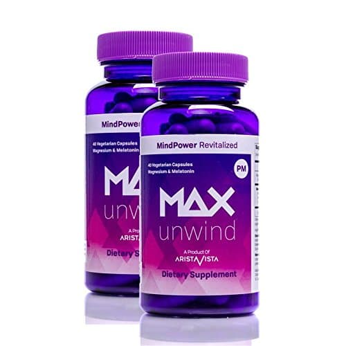 (2-Pack) MAX Unwind: Powerful Natural Sleep Aid & Stress Relief - Vegetarian, Soy & Gluten Free - 'Sleep Better!' (60-Day Supply)