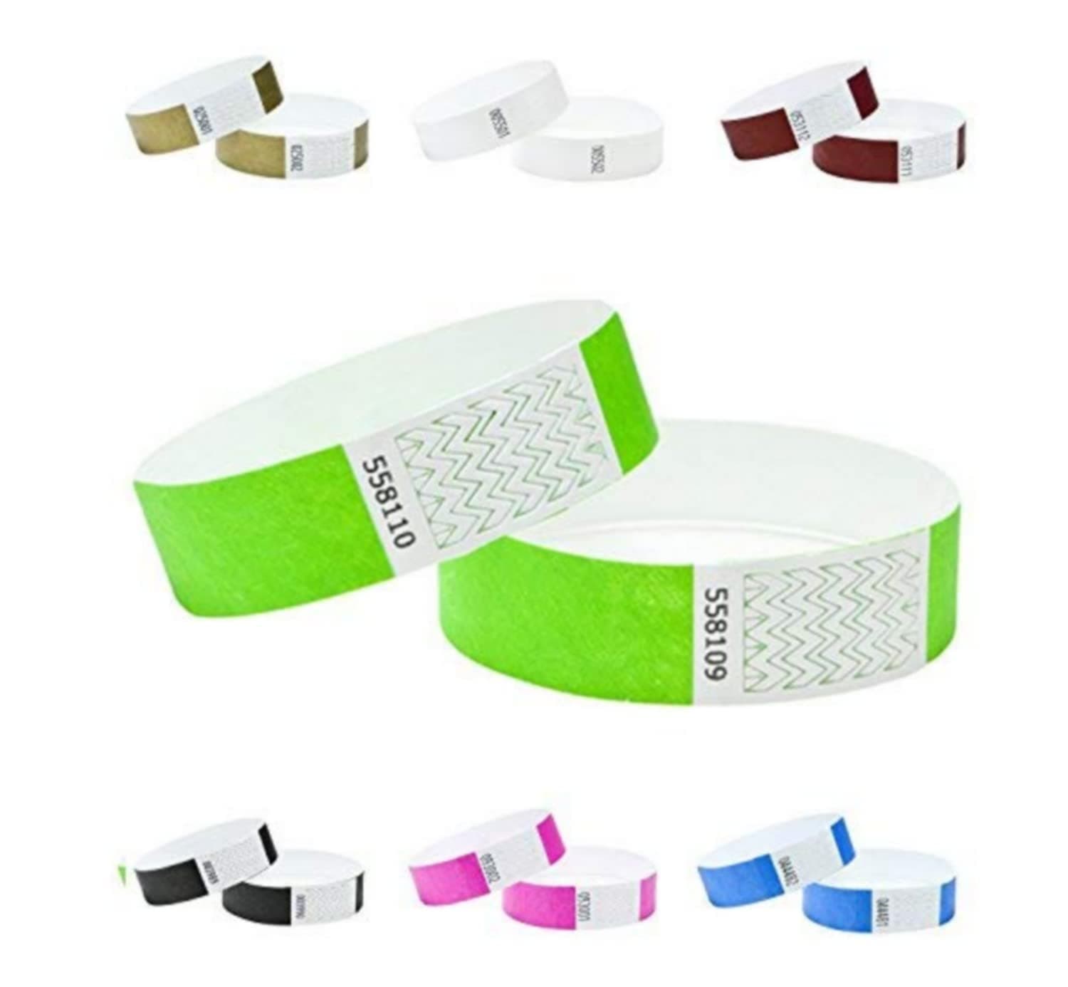 – Tyvek Wristbands 3/4 inch 100 Pack, Paper Like Bracelets Used for Events, Nightclubs, waterparks etc. (Neon Green)