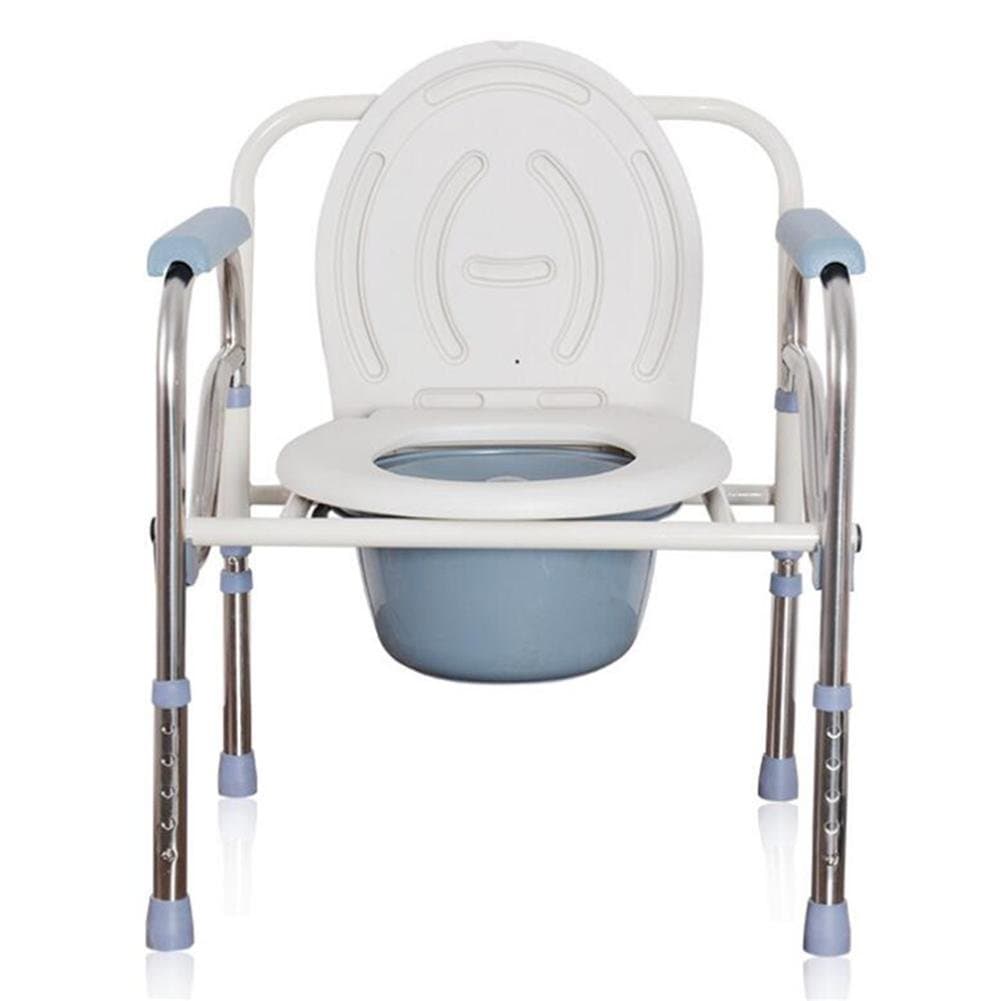 Folding Commode Toilet Seat Adjustable Height Mobility Disability Aid Bathroom Commode Chair
