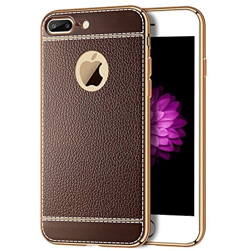 iPhone 7 Plus Case Cover, Leather Look Flexible TPU Silicone Hybrid Soft Slim Cover Case for iPhone from Prowings
