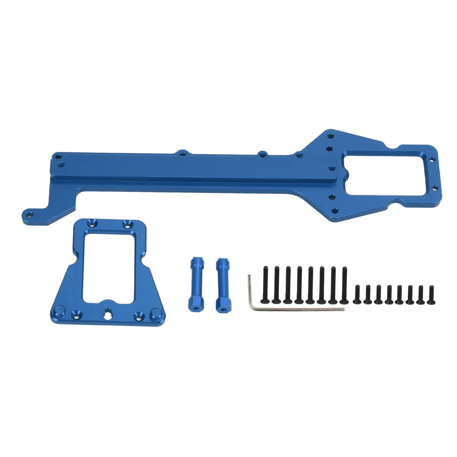 Dilwe High Strength Alloy Upper Chassis Plate Replacement for 1/18 RC Car, Aluminum Upper Chassis Accessory for Traxxas LaTrax Teton (Blue)