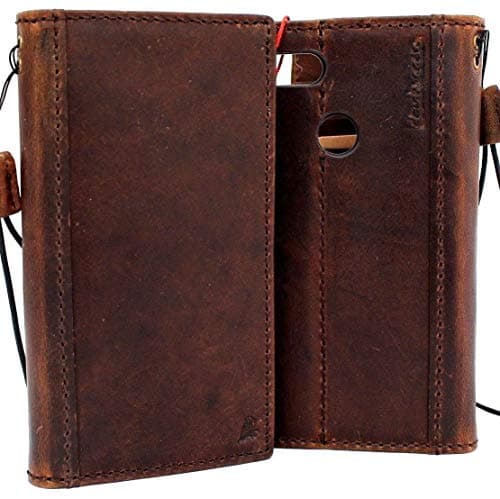 Genuine Leather Case for Google Pixel 3 XL Book Wallet Handmade Vintage Cover Luxury Retro Cards Slots Holder Stand Slim Classic Brown DavisCase