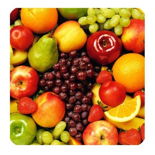 Colorful All Fresh Fruit Grapes Apple Custom Square Coaster
