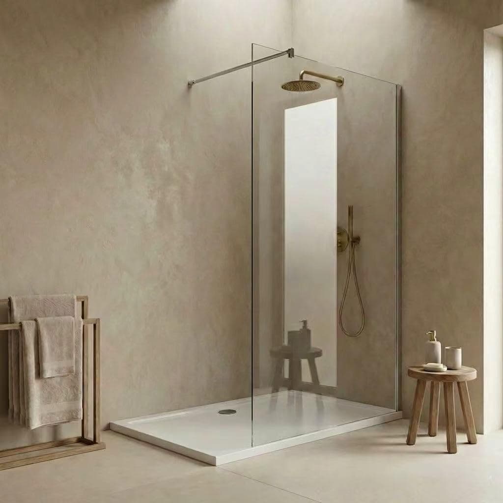 Durovin Bathrooms 800mm Walkin Shower Screen 2000 mm high - 8mm Safety Clear Glass - Wetroom Shower Enclosure