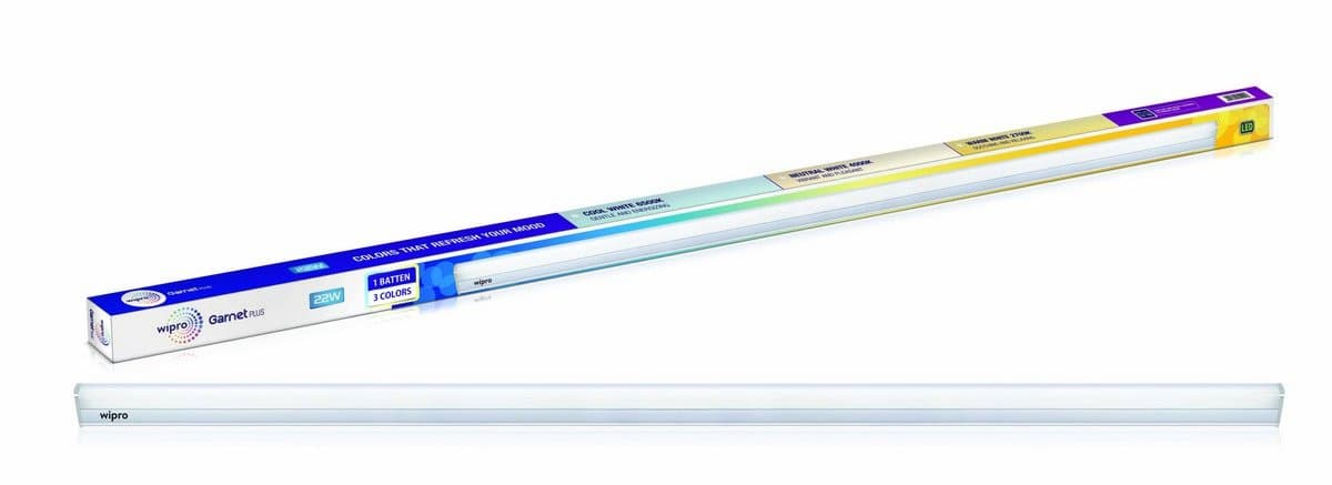 Garnet Plus 22W 3 in 1 Colour Changing LED Batten | 4 Ft | CCT | Mood Lighting | Coolwhite - Neutralwhite - Warmwhite | Bright & Energy Efficient Tube Light For Bed Room, Hall, Office| Pack of 1
