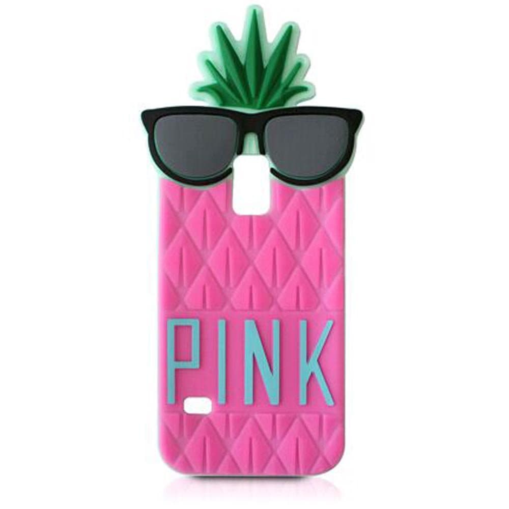 Samsung Galaxy S5 i9600 Cases, 3D Cute Fruit Pineapple soft silicone case Soft Silicone Mobile Phone Back Case Covers For Samsung galaxy S5 i9600 (Glasses Rose)
