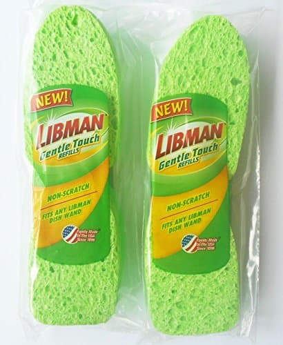 Cleaning Sponge Non-Scratch Libman Gentle-Touch Refills 2 -2-Packs (4 total sponges) Made in USA
