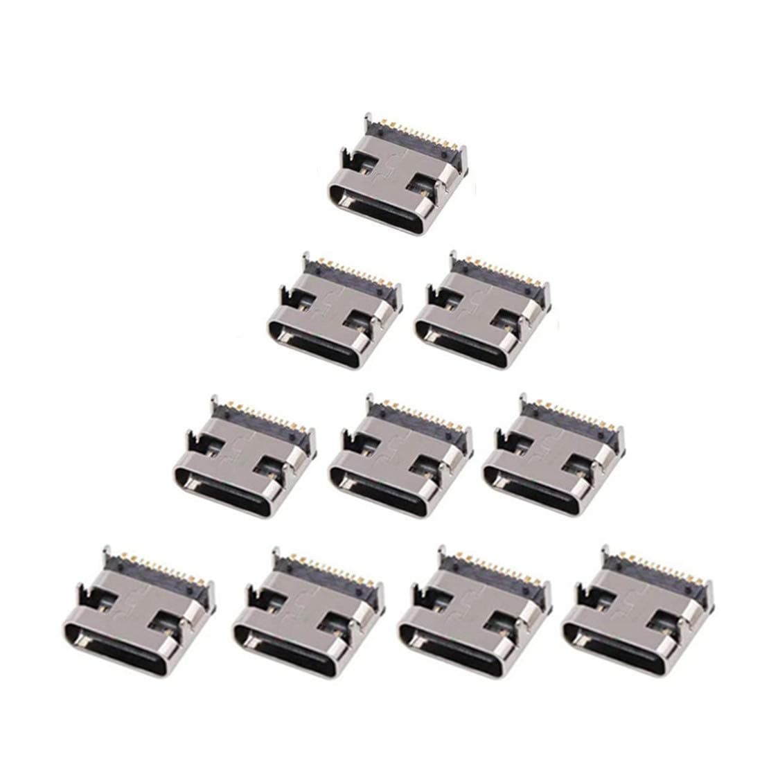 PCB USB Connector Type-C 3.1 16Pin Female Jack Fast Charging Socket 10Pcs