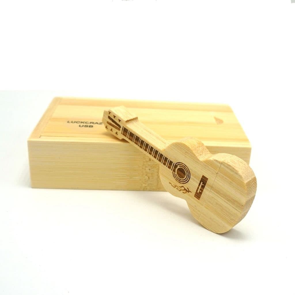 Guitar USB Flash Drive,LUCKCRAZY Wooden Memory USB 2.0 Stick Thumb Disk 16GB