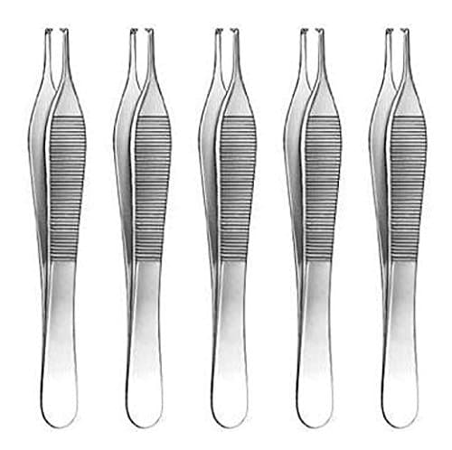 Adson Tissue Surgical Forceps 4 3/4 inch 1x2 Teeth Pack of 5