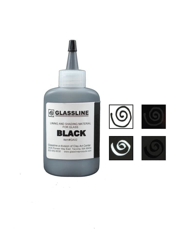 Glassline Black Fusing Paint Pen 2 oz Bottle