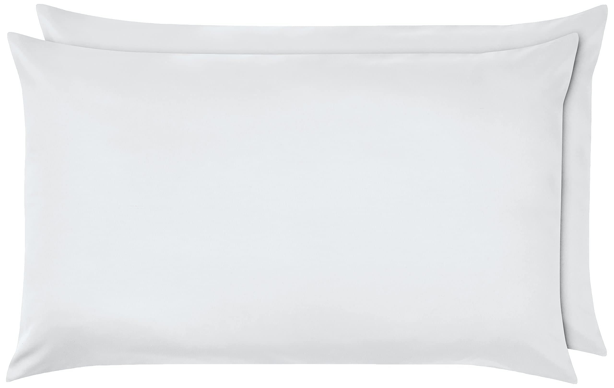 Amazon Basics Microfiber Pillowcases, Standard Size 50 x 80 cm (Pack of 2), Bright White, Pillows Not Included