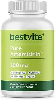 Athinika Nutrition ARTEMISININ 200MG (60 VEGETARIAN CAPSULES) - NO STEARATES - NO FLOW AGENTS - VEGAN - NON GMO - GLUTEN FREE