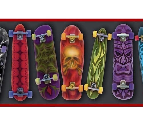 Red Skateboard Wallpaper Border by Blonder