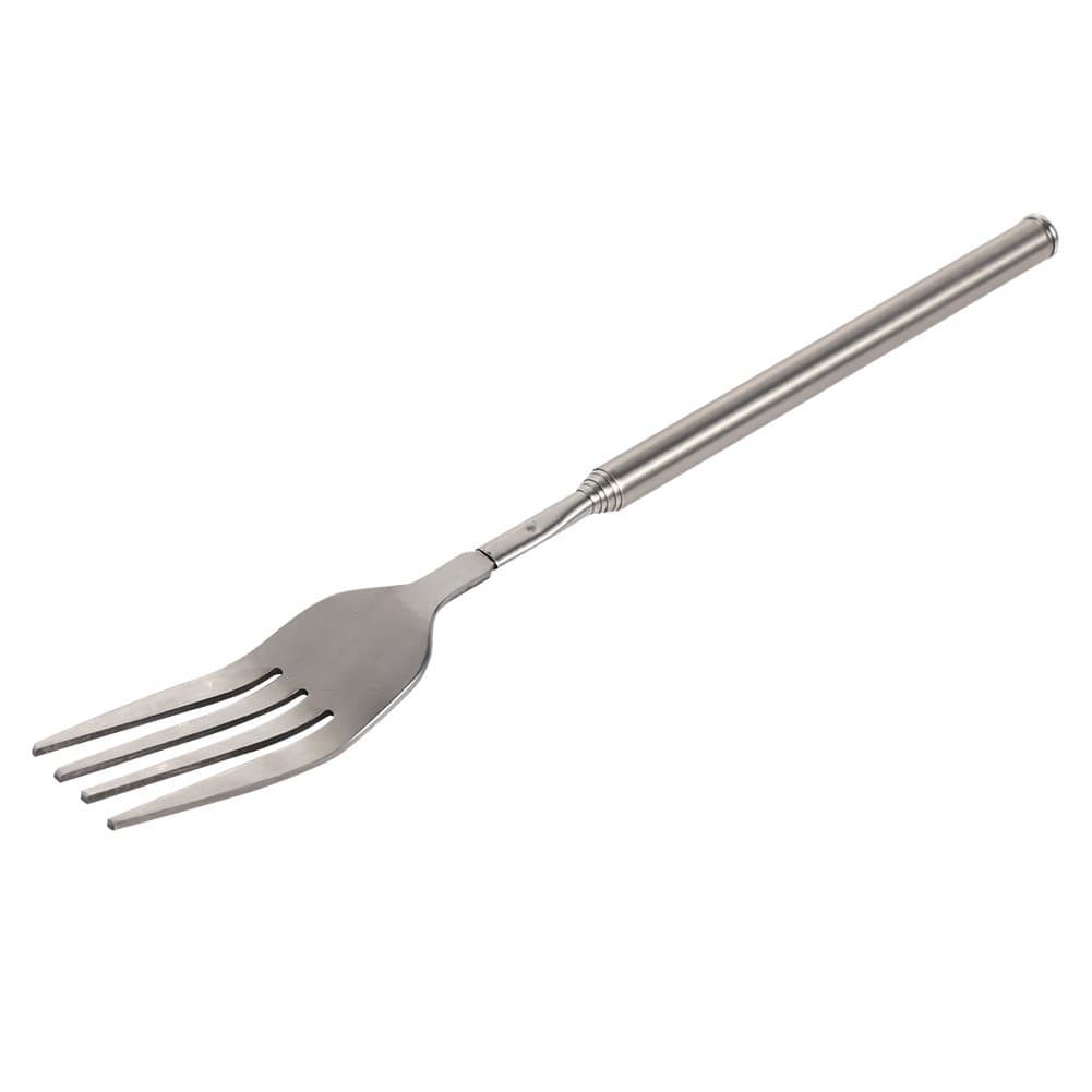 Stainless Steel Dinner Fork,BBQ Telescopic Extendable Dinner Fruit Dessert Long Handle Fork Stainless Steel Cutlery,anti sturdy and