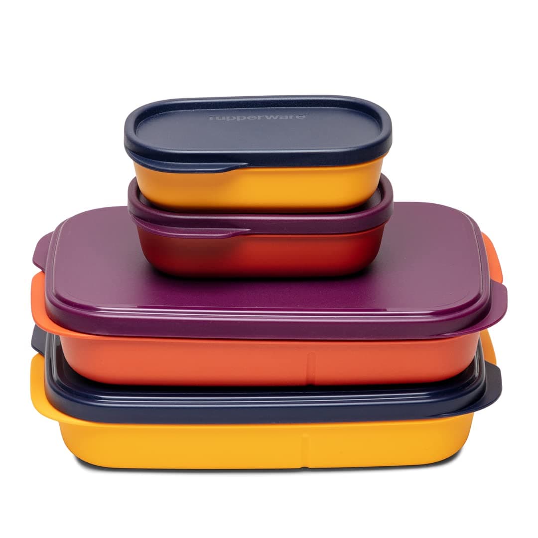 Tupperware Plastic My Lunch Liquid-Tight Lunch Box 590ml 2pc (Multicolour)