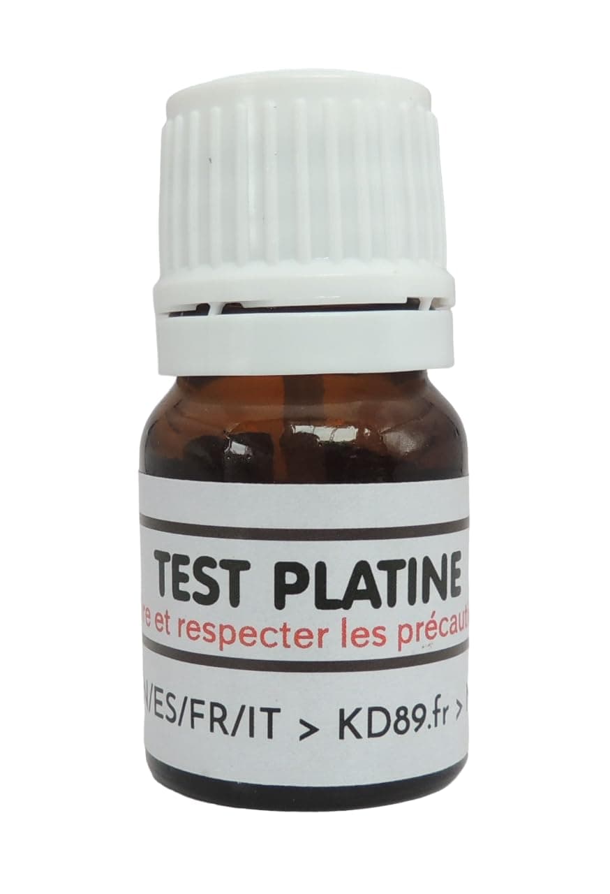 KD89 Reagent Test Solution for Gold, Silver, Platinum - 2.5 ml - For Jewelry, Coins, Ingots - Multi-Language Instructions