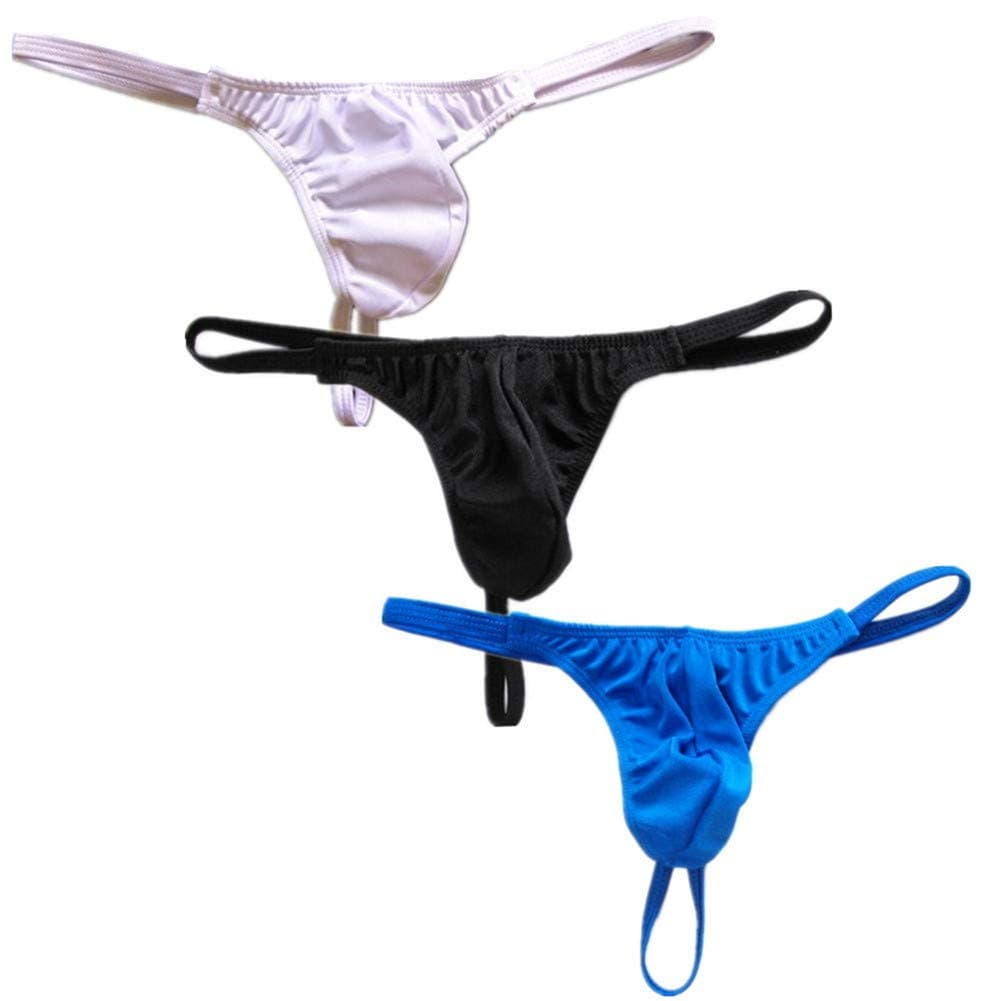 Thin Belt Men Thong Underwear Bulge Pouch G-String,Cool Sexy T-Back Swimwear Semi-Transparent