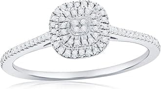 Beaux Bijoux Real Diamond Rings for Women in Sterling Silver - Engagement, Promise Anniversary, Genuine Fine Diamond Rings in Multiple Shapes and Styles