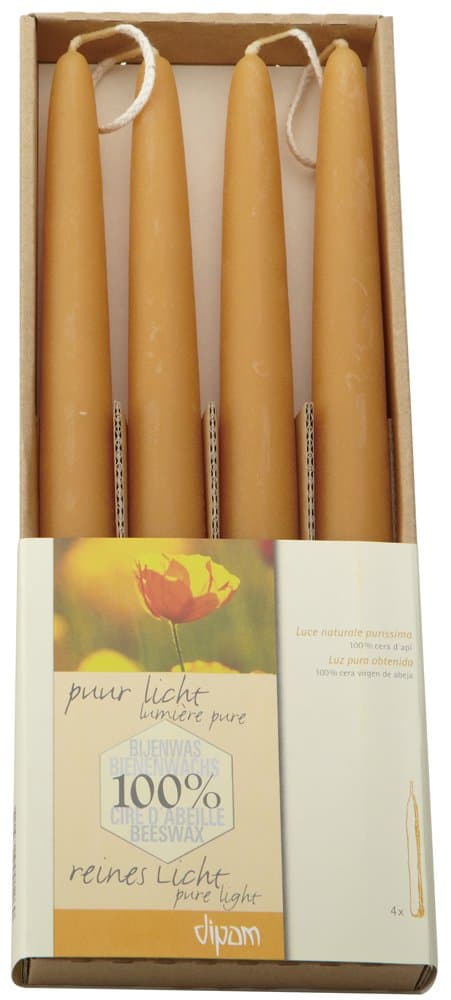 Beeswax Dinner Candles in a box (B24)