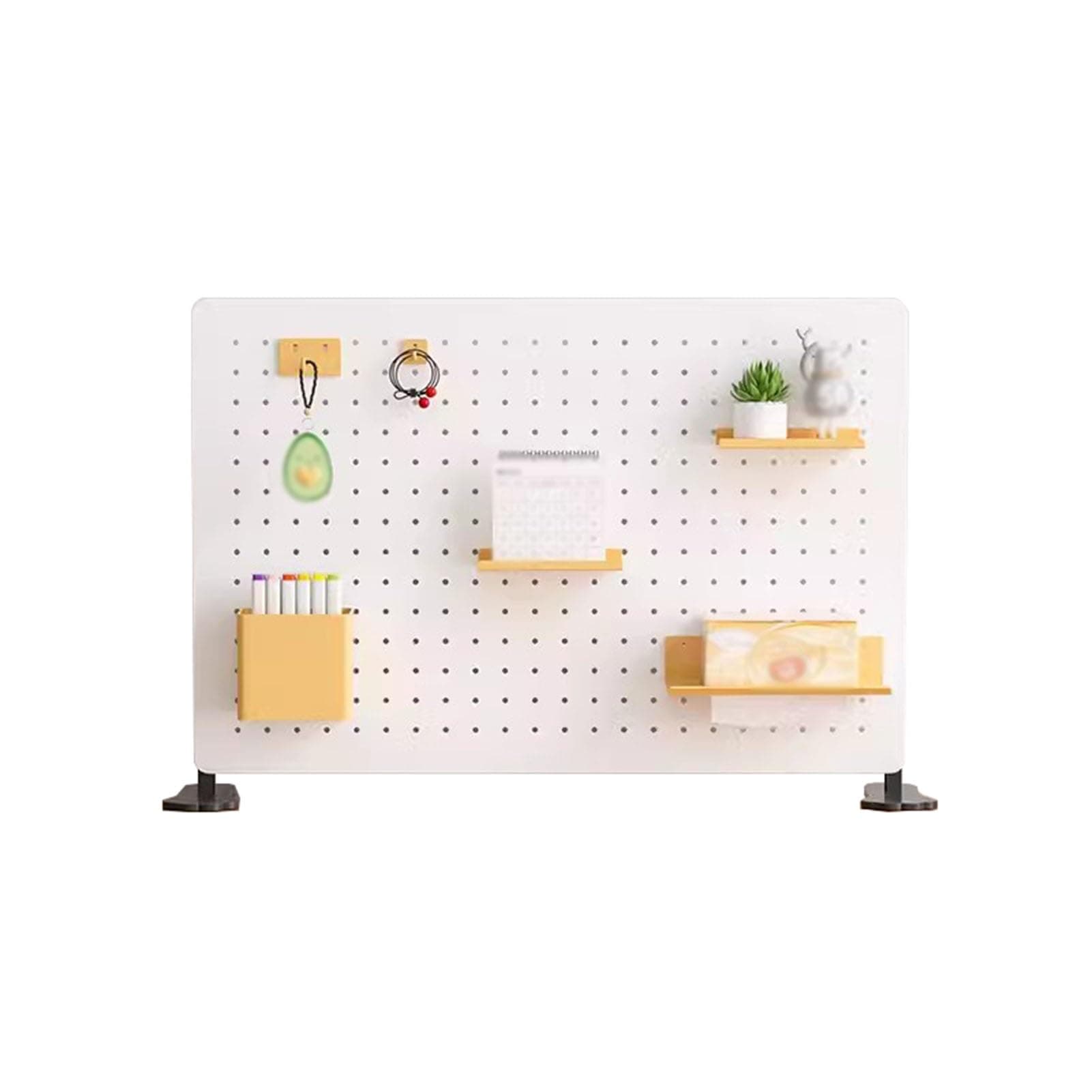 EvikoOPegboard Height Adjustable Storage Pegboard，Space-Saving Vertical desktop pegboard, organizer pegboard for office game room (Color : White, Size : Medium)