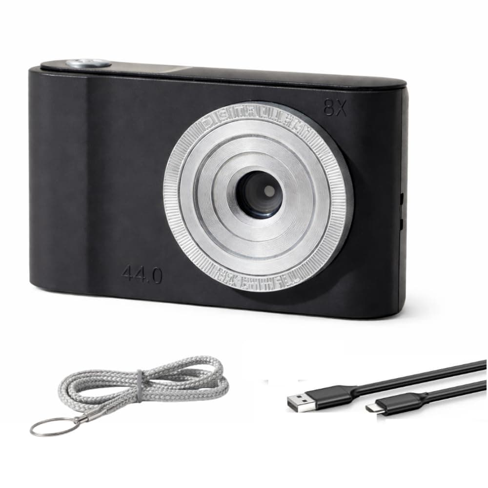 44MP Digital Camera for Kids & Beginners, Compact Point and Shoot Camera with 8X Zoom, Easy-to-Use Lightweight Camera for Children, Teens, Travel & Gifts