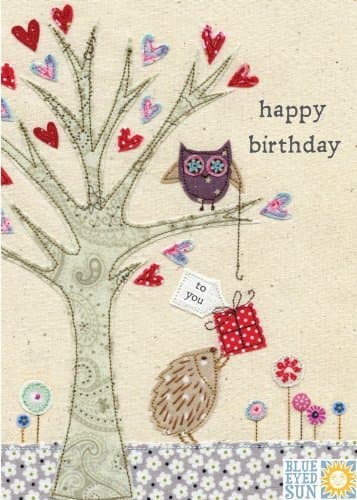 Owl and Hedgehog Birthday Card