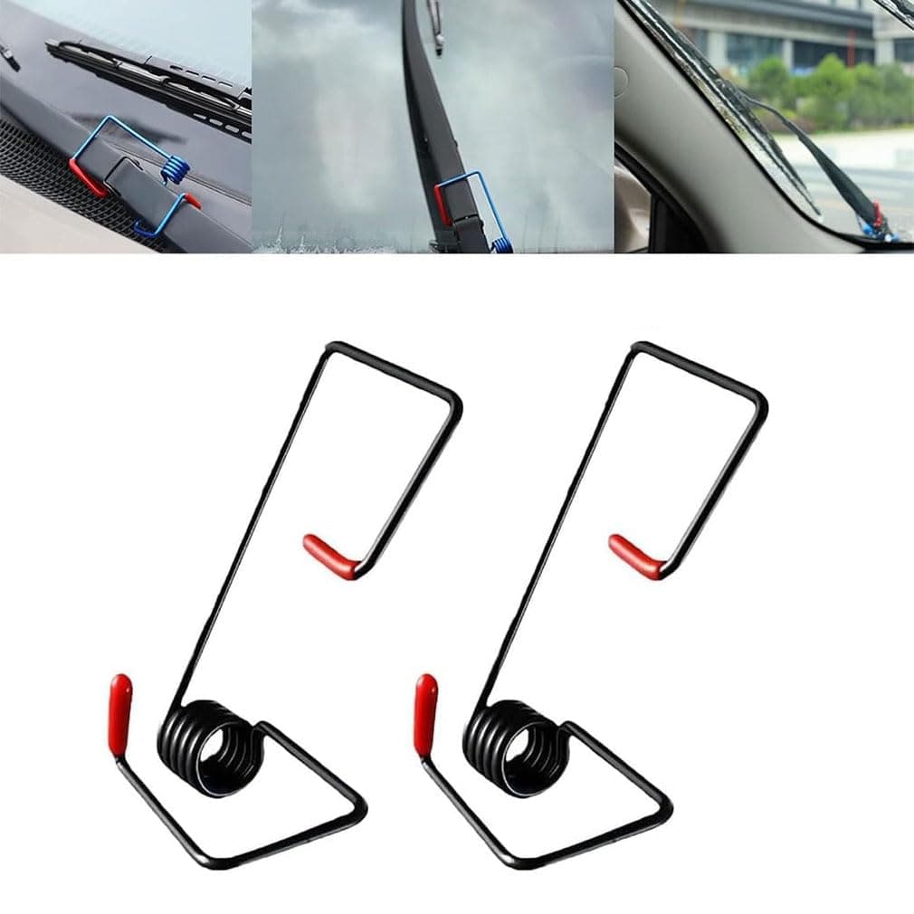 2PCS Windshield Wiper Arm Pressure Spring Booster, Add-on Wiper Arm Pressure Spring Set, Wiper Arm Pressure Spring Set, Windshield Wiper Tension Spring, Enhance Wiper Performance For Car (Black)