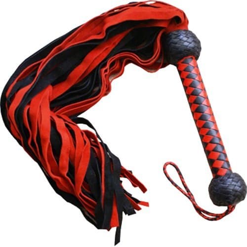 Black and Red Suede Horse Whip