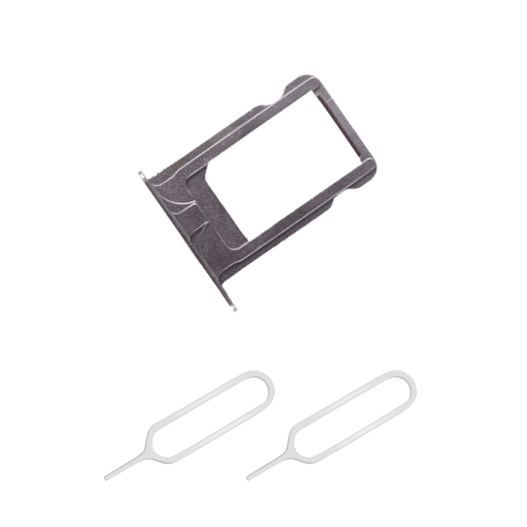 THE TECH DOCTOR Replacement Single Sim Tray Card Slot for iPhone 6 Plus with 2x Sim Pin Open Ejector Tool (iPhone 6 Plus, Space Grey)