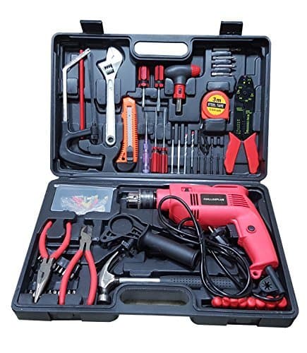 CHILLAXPLUS 13 mm Impact Drill Machine Kit with 101 Pieces Tool Accessories (Red)