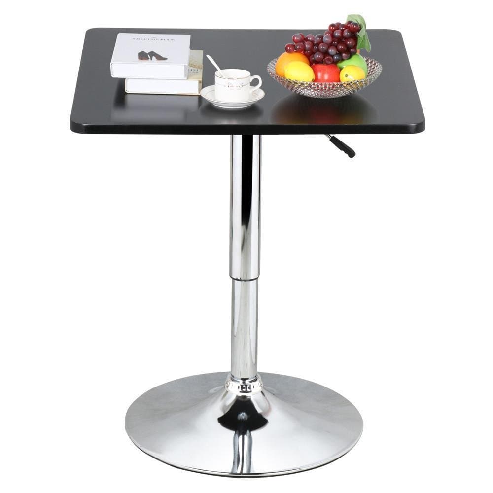 Globalbid Adjustable 35” Black Square Pub Bar Bistro Table Indoor Outdoor Patio Restaurant