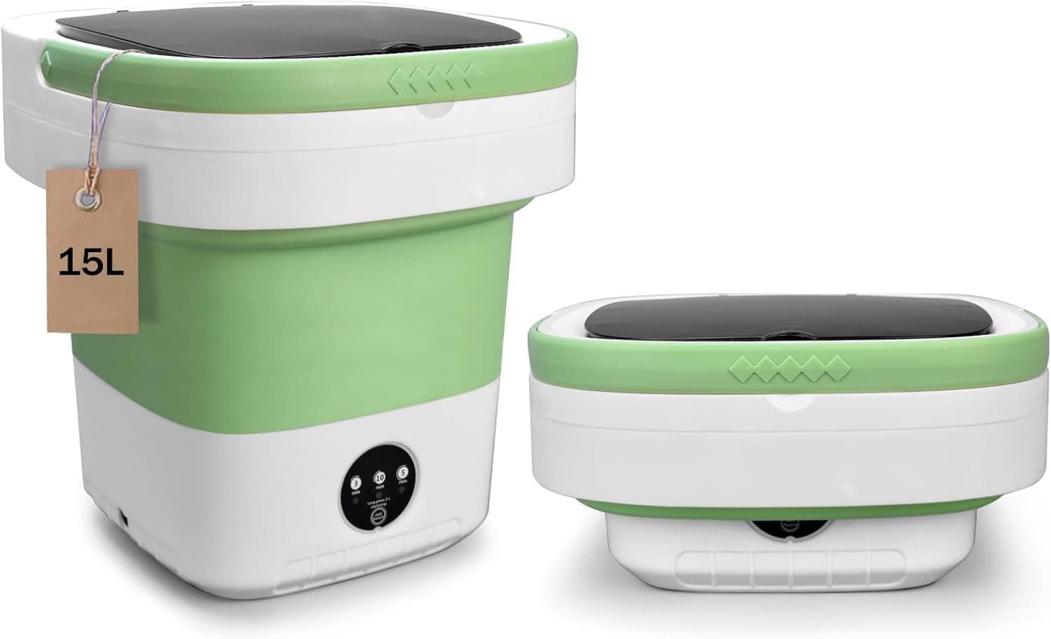 Portable Washing Machine, 15L Upgraded With Spin Basket, Foldable Mini Washer Cleaning for Underwear, Baby Clothes Socks and Small Items, Small Washer for Apartments, Dorm,RV, Travel, Hotel, Laundry