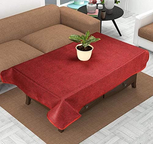 Washable Jute Heat Resistant Table Cover for Kitchen Table/Dining Table (Maroon, 36 X 54 INCHES Centre Table)