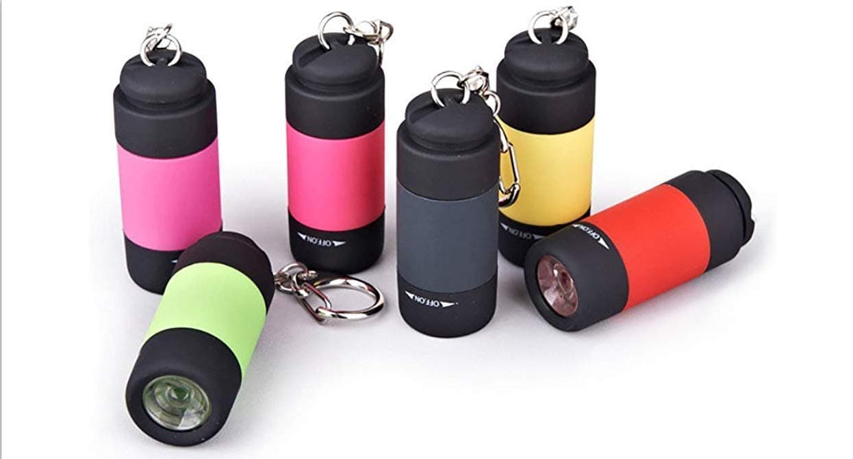 Portable Mini Torch USB Rechargeable LED Flashlight Lamp Pocket Keychain Keyring for Outdoor